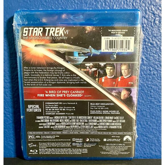 Star Trek VI: The Undiscovered Country (Blu-ray DVD Movie ) - Sealed - Picture 2 of 6